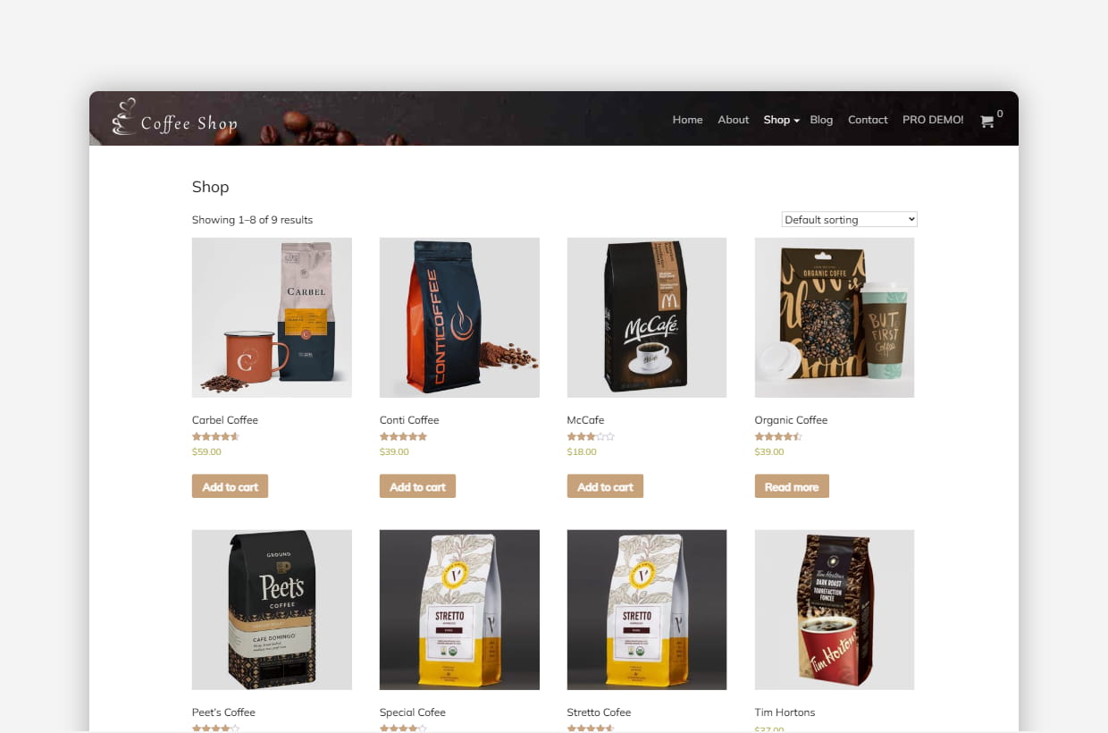 Free Coffee Shop WordPress Template