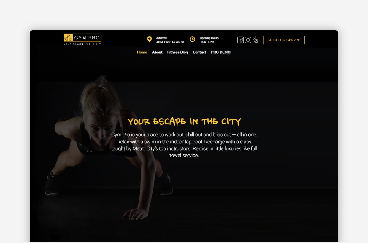 Free Fitness and Gym WordPress Theme - Gym Lite