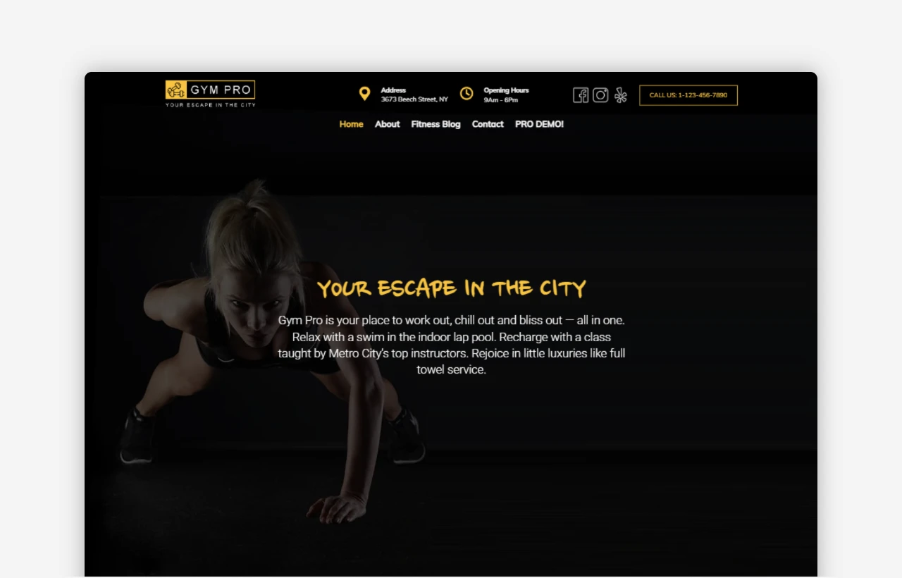 Free Fitness and Gym WordPress Theme - Gym Lite