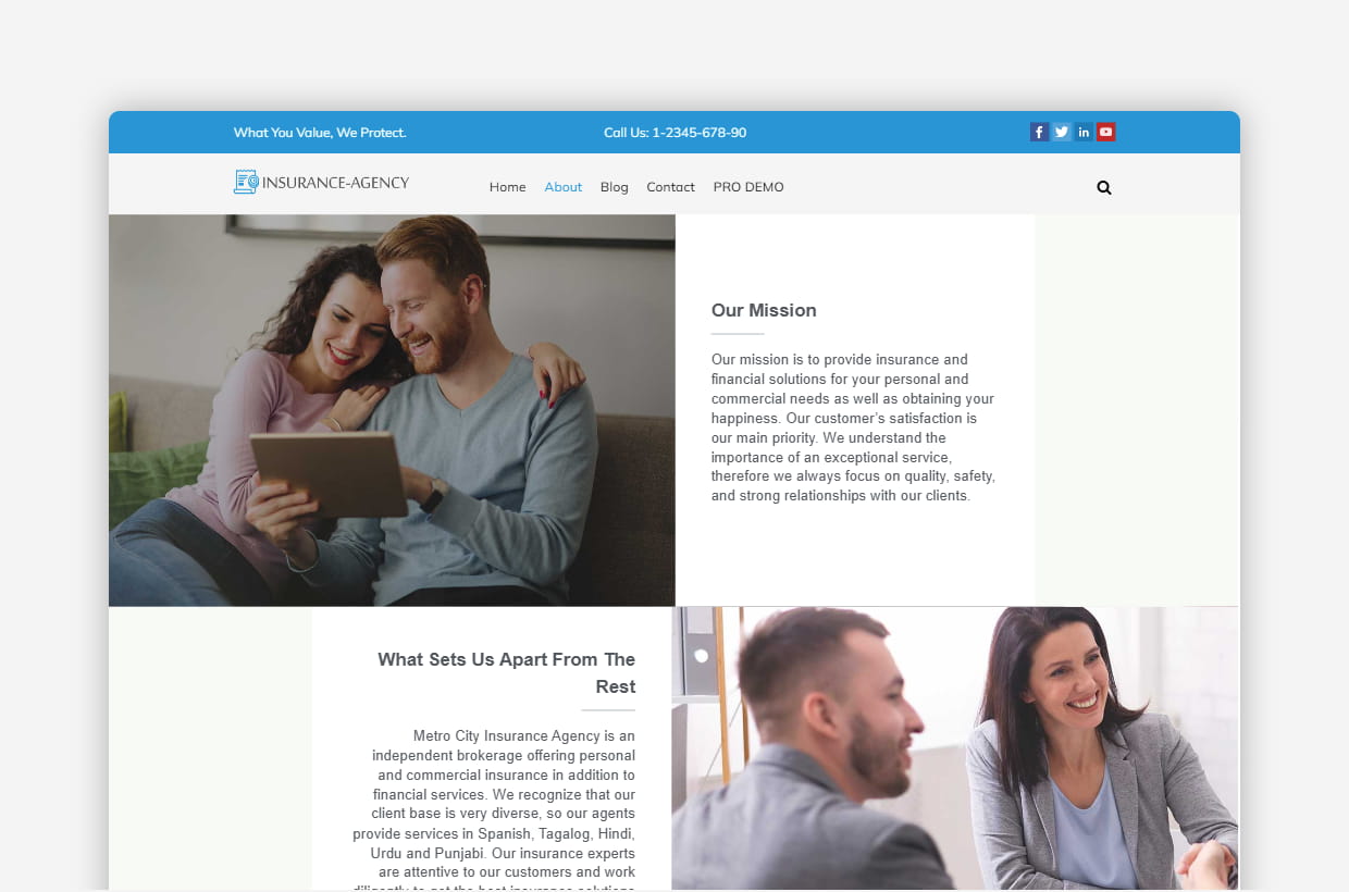 Free Insurance Agency WP Theme