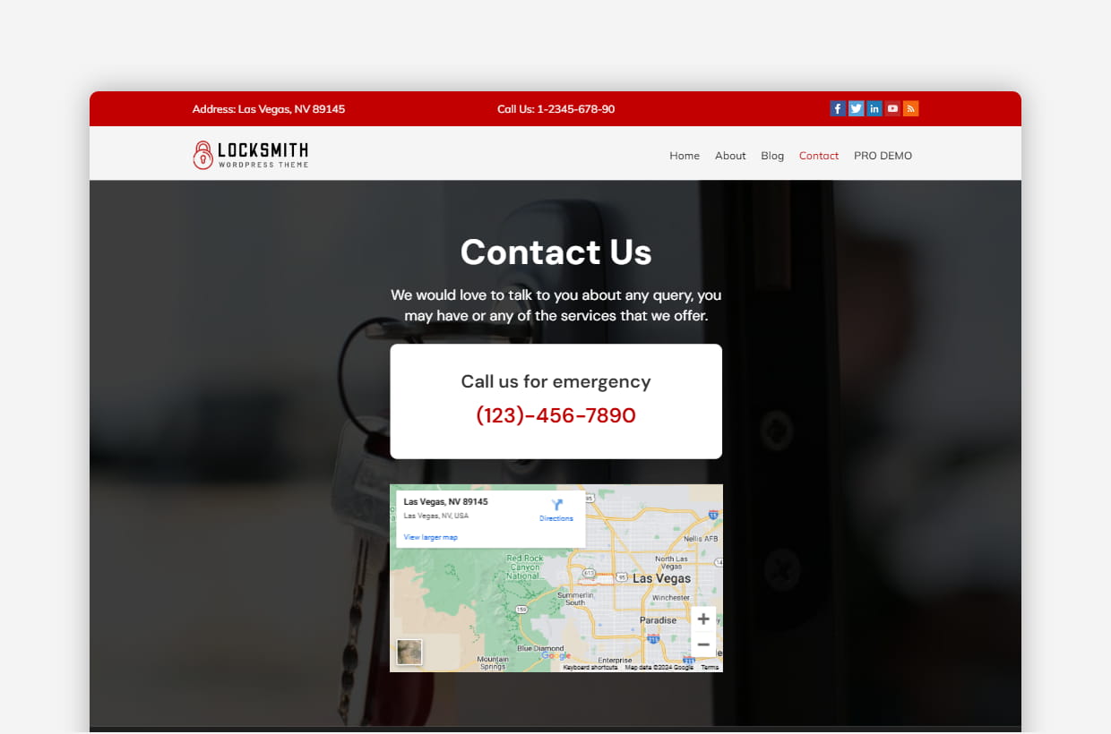 Free Locksmiths WordPress Theme