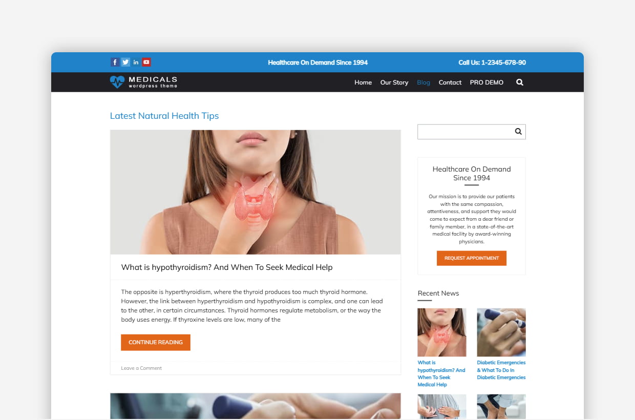 Free Medical WordPress Template