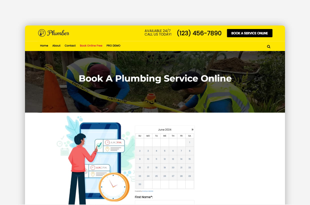 Free Plumbing WP Template