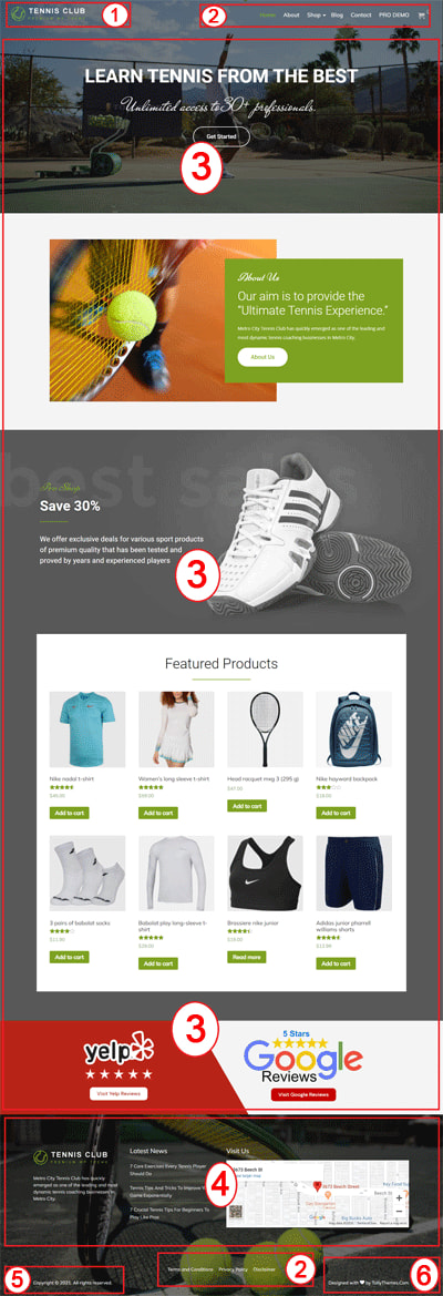 Tennis club Free Free WordPress Theme Documentation