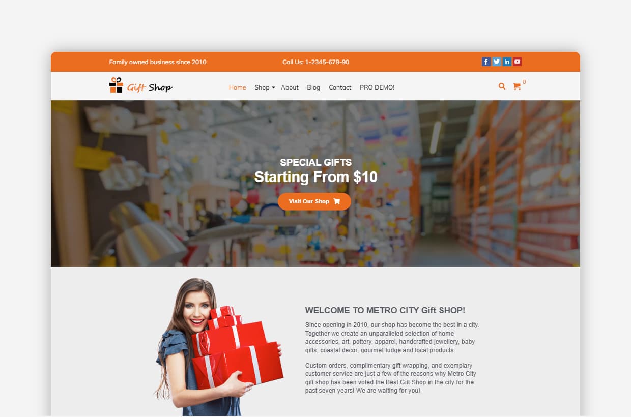 Free Gift Shop WordPress Theme – GiftShop