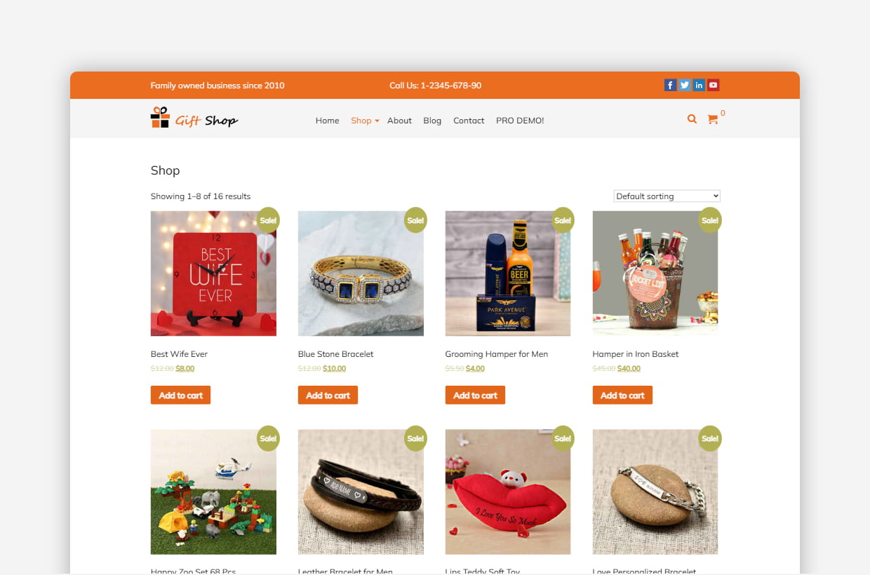 Free Gift Shop WordPress Template