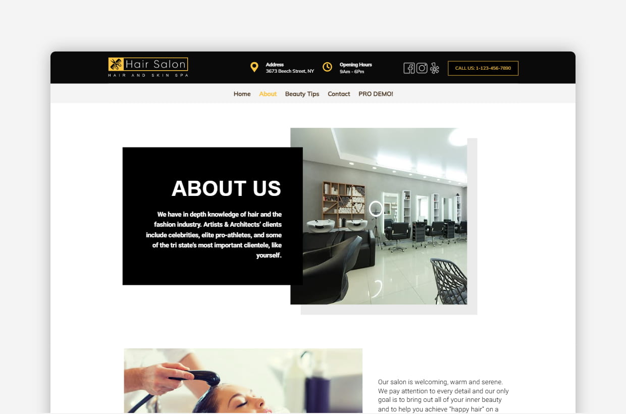 Free Beauty Salon WordPress Template