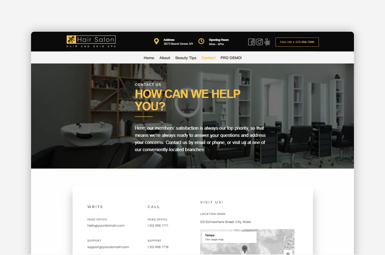 Free Hair Salon WordPress Theme