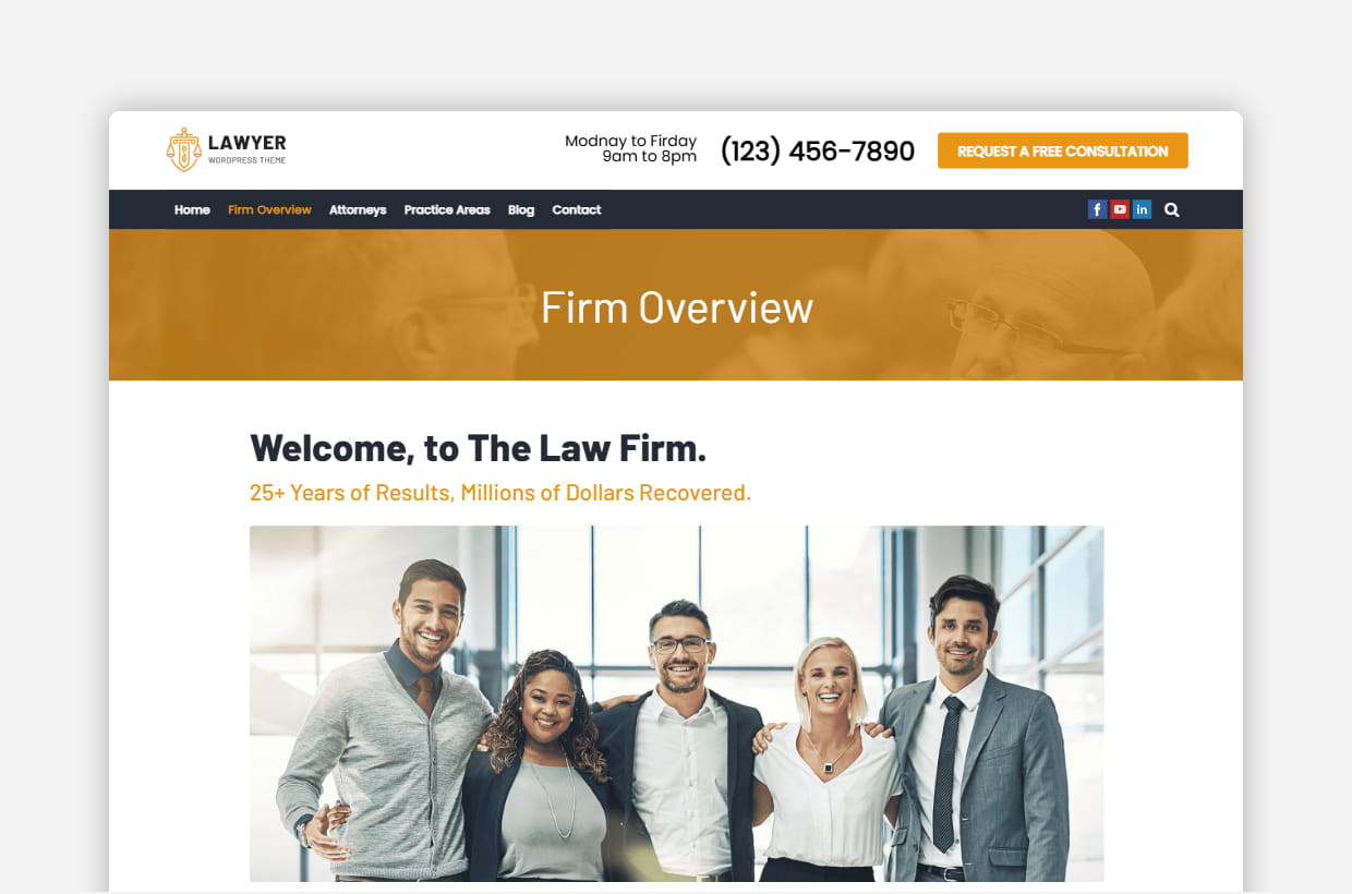 Free Law Firm WordPress Template