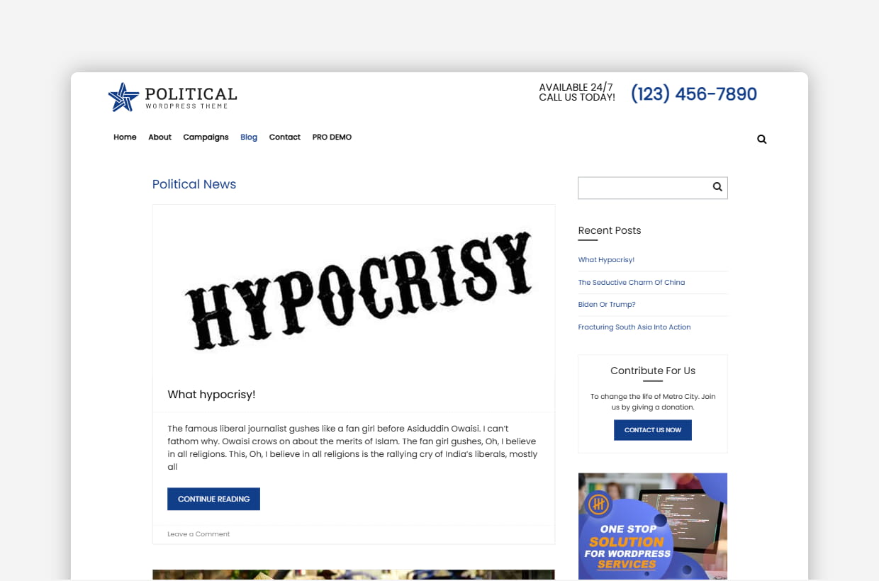 Free Political Event WordPress Theme