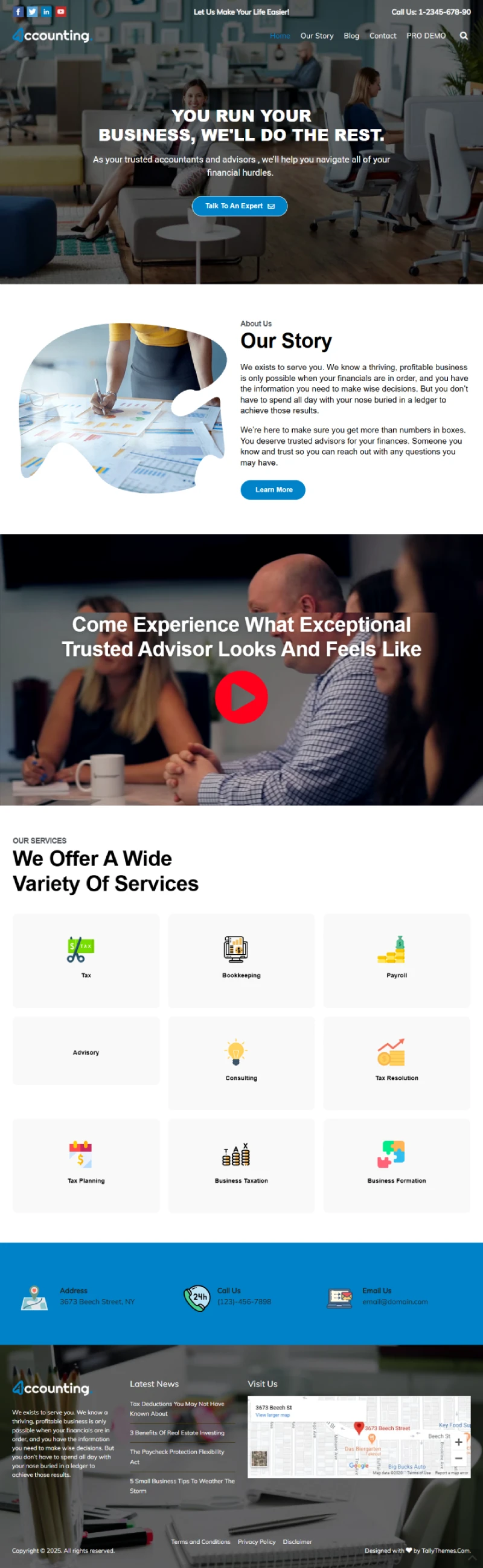 Accounting Free WordPress Template Home Page