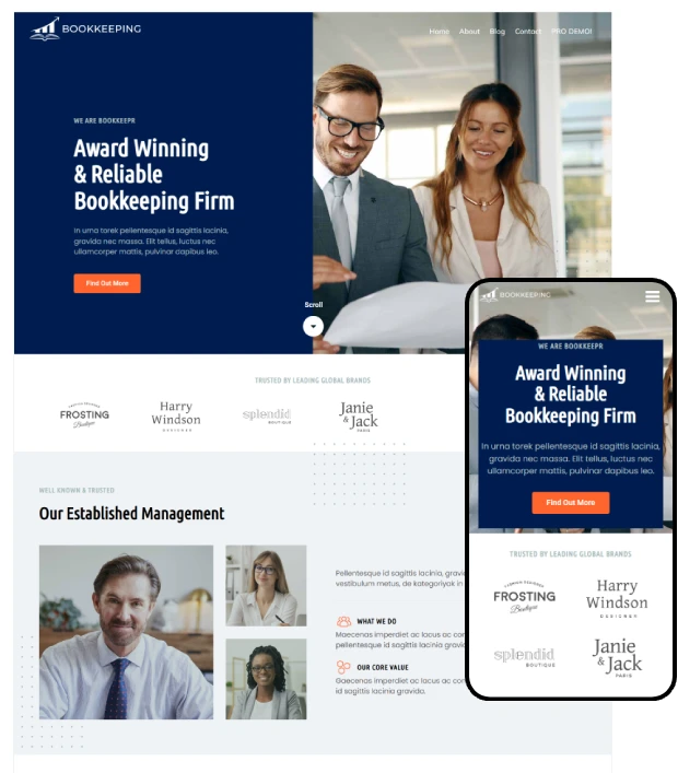 Free Bookkeeping WordPress Theme