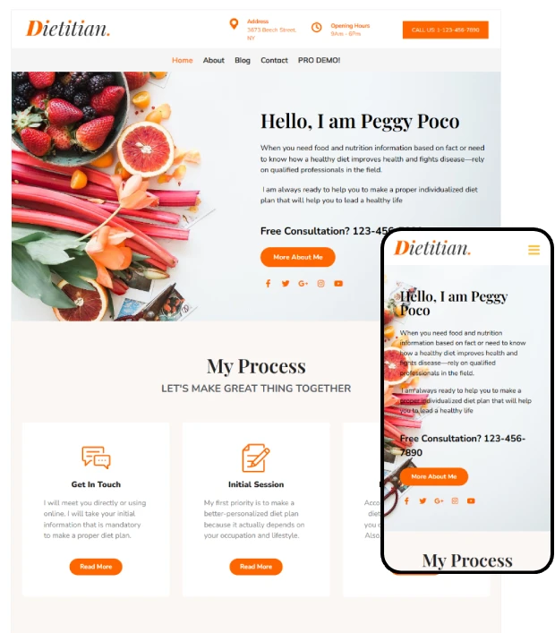 Free Diet Nutrition WordPress Theme
