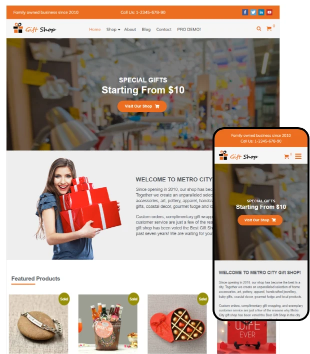 Free Gift Shop WordPress Theme