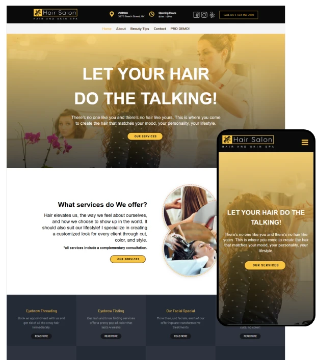 Free Hair Salon WordPress Theme