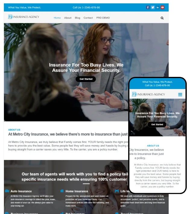 Free Insurance Agency WordPress Theme