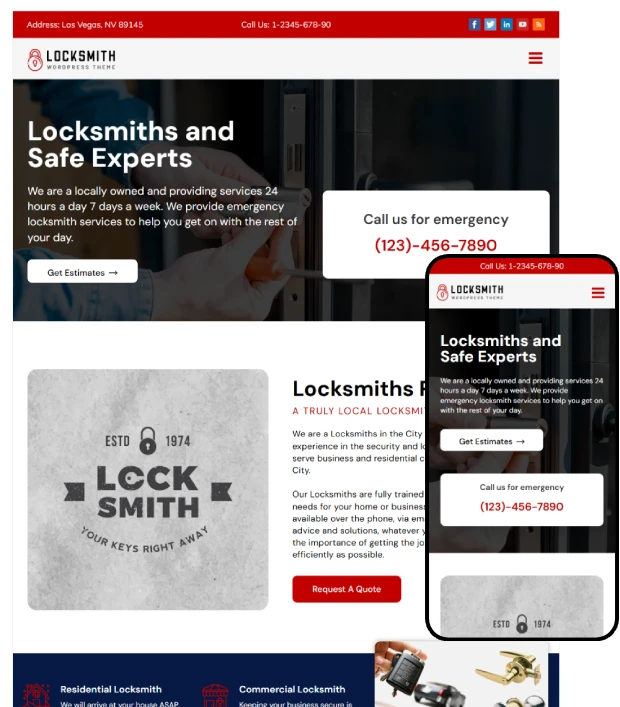 Free Locksmith WordPress Theme