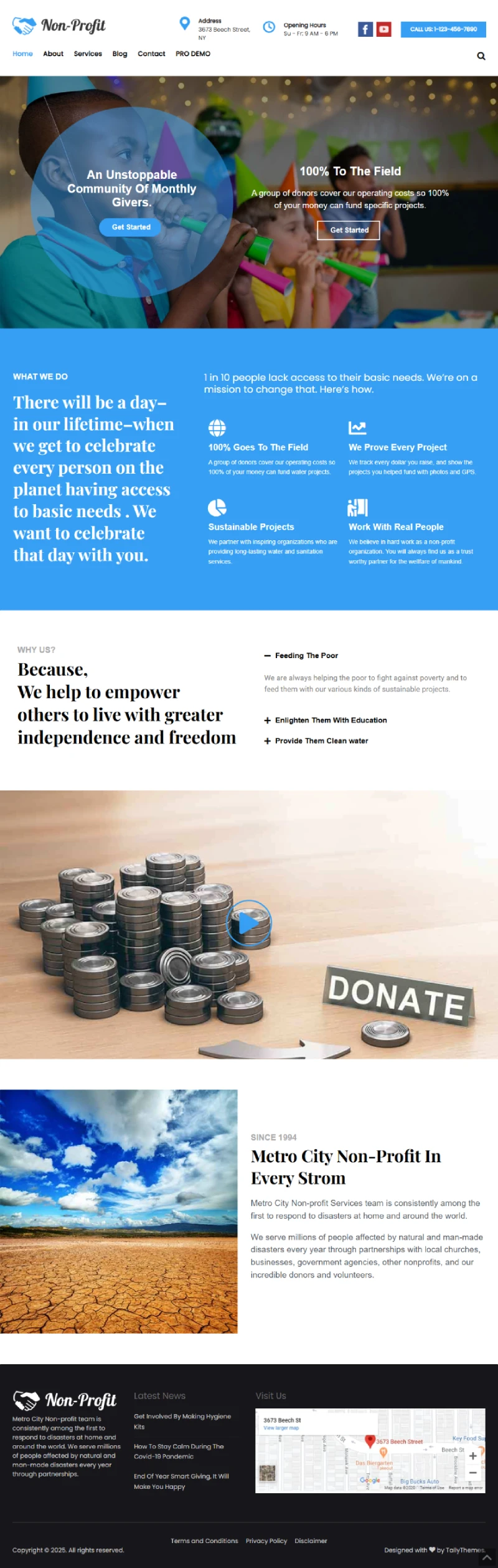 Non-Profit Free WordPress Template Home Page