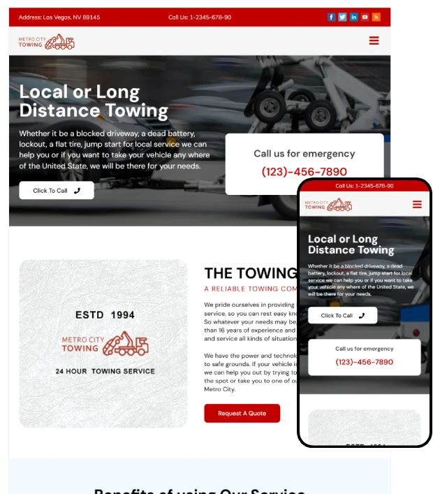 Free Towing Company WordPress Theme
