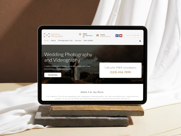 Wedding Photographer Free Nivora Kajabi Website Theme