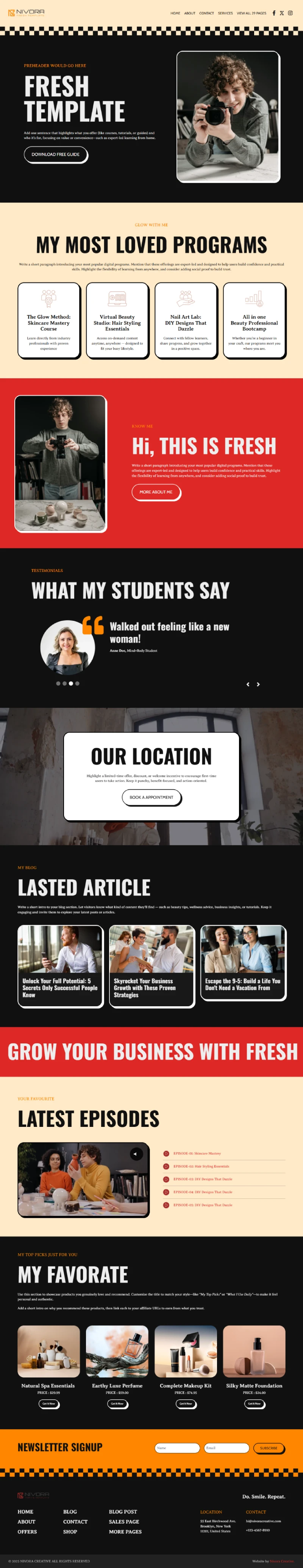 Fresh WordPress Template Home Page