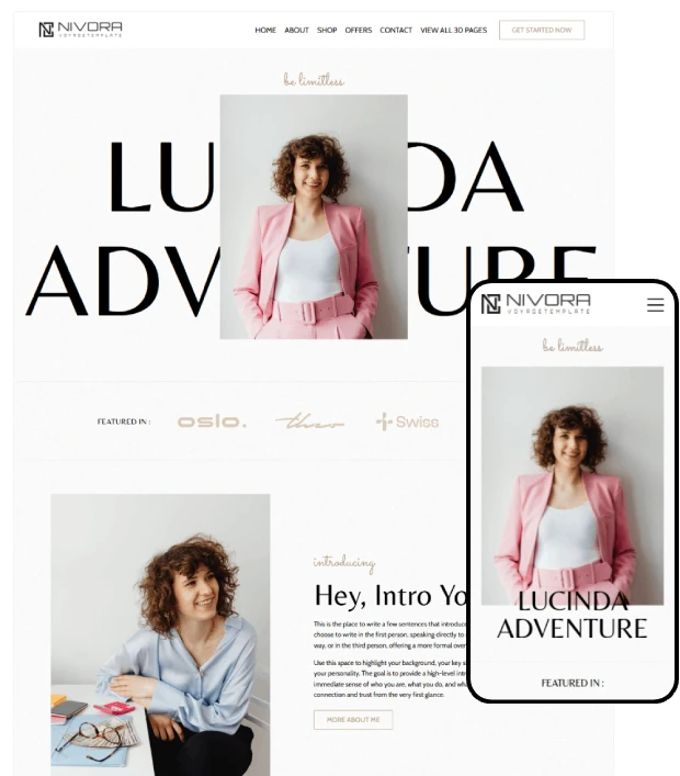 Lucinda Kajabi Website Template & Funnel Bundle - 30 Pages!