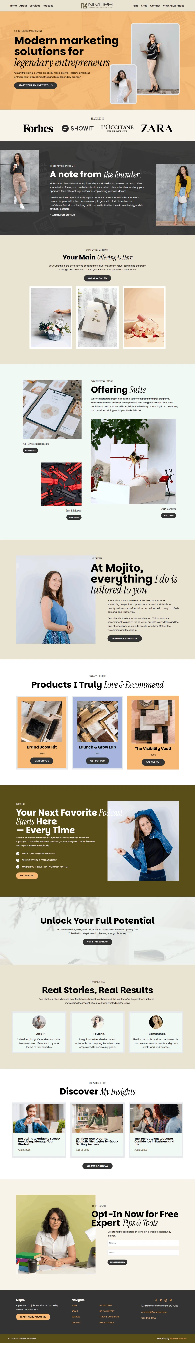 Mojito WordPress Template Home Page