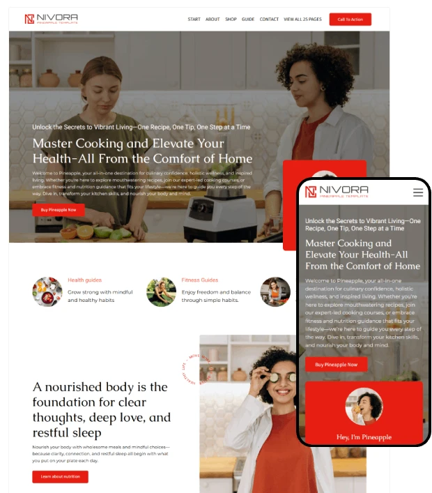 Pineapple Kajabi Website Template & Funnel Bundle - 29 Pages!