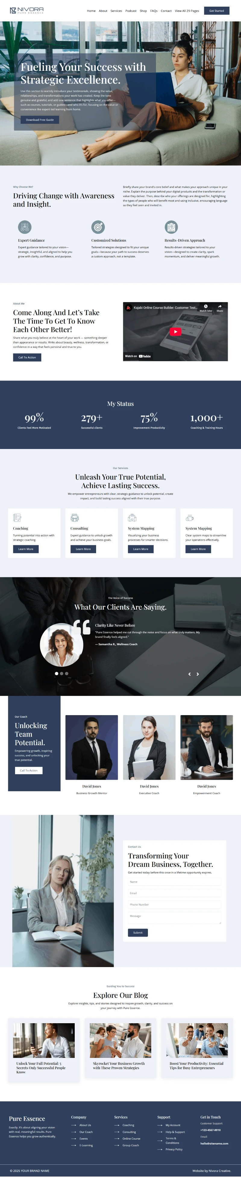 Pure-Essence WordPress Template Home Page