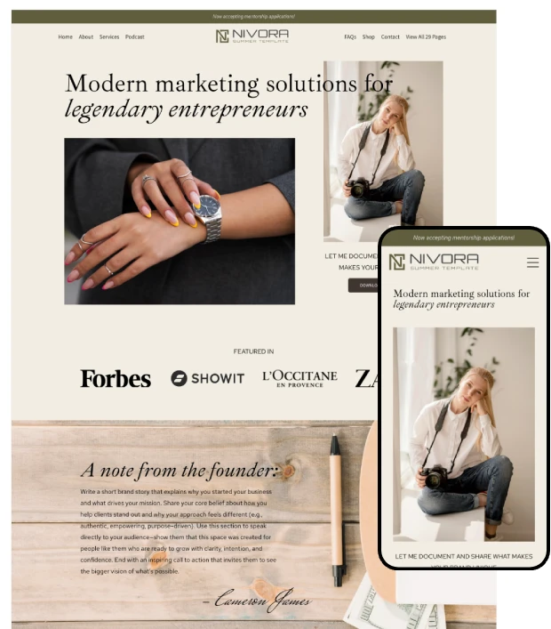 Summer Kajabi Website Template & Funnel Bundle - 29 Pages!