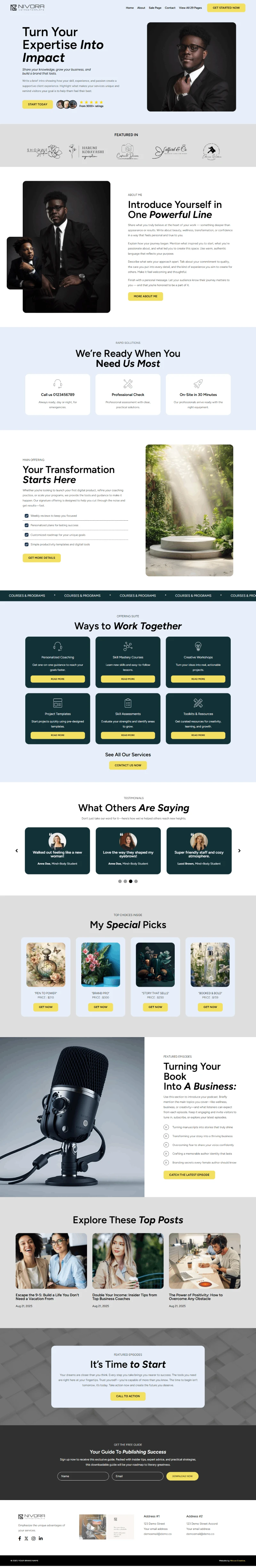 Summit WordPress Template Home Page