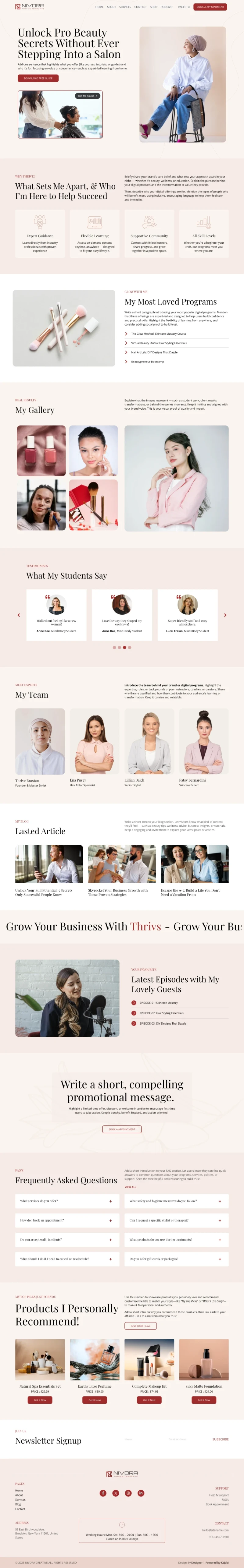 Thrive WordPress Template Home Page