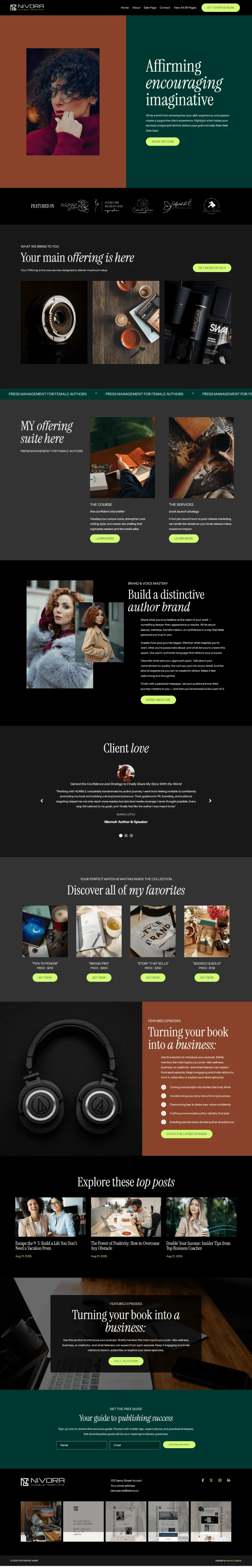 Vibrant WordPress Template Home Page