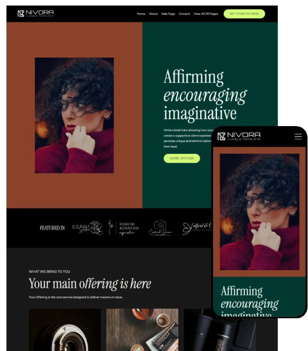 Vibrant Kajabi Website Template & Funnel Bundle - 29 Pages!