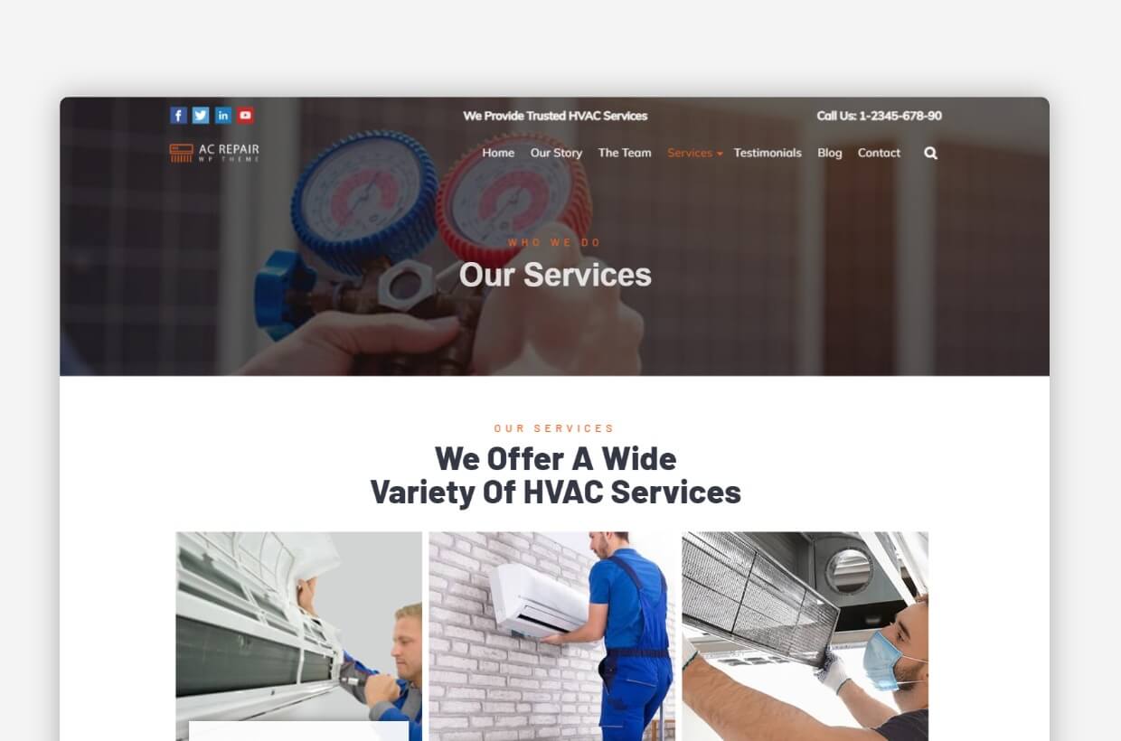 Ac Repair WordPress Template