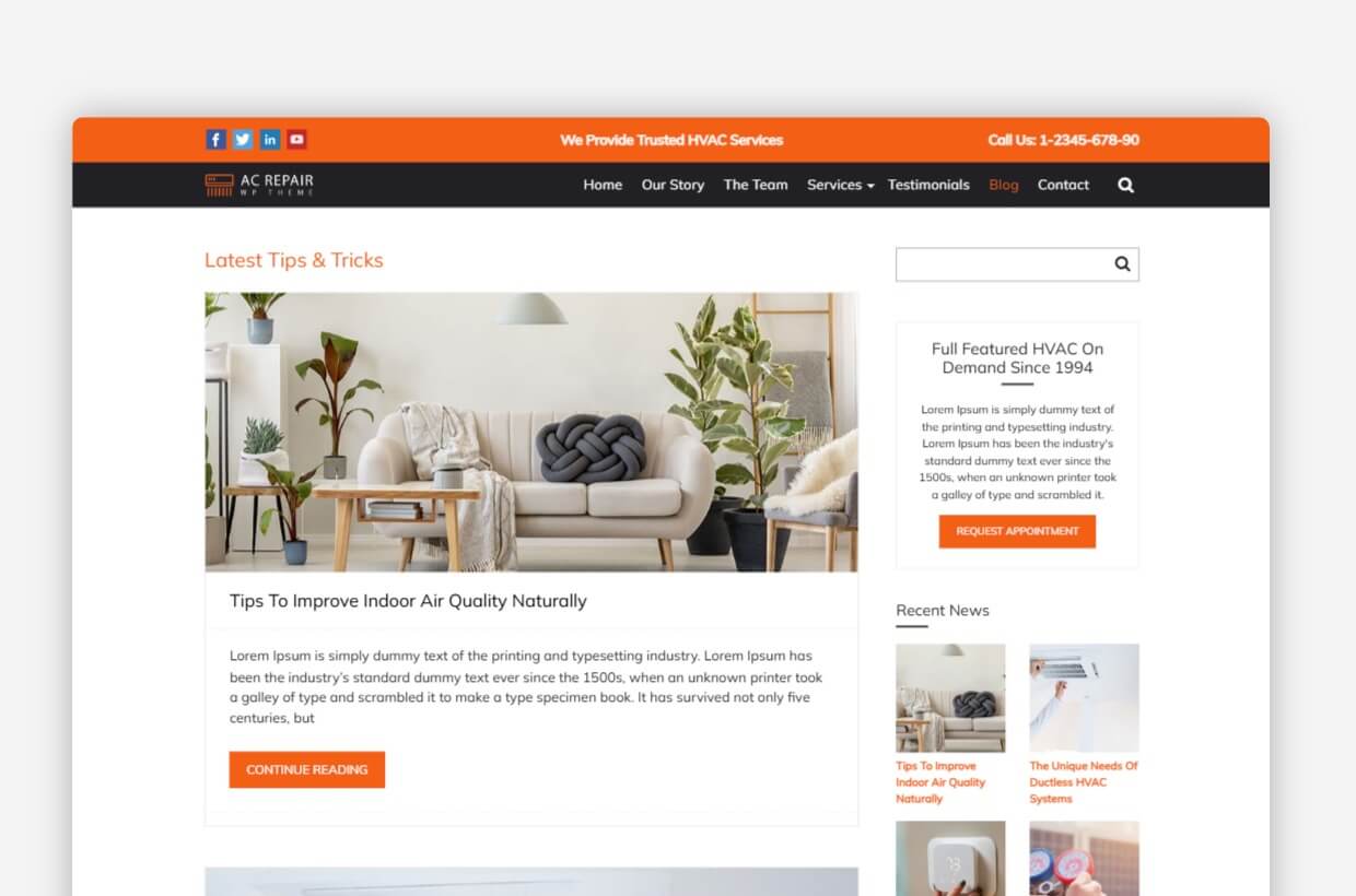 Air Conditioning WordPress Theme