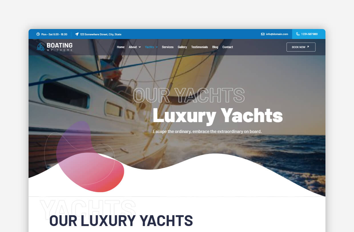 Boat Rental WP Template