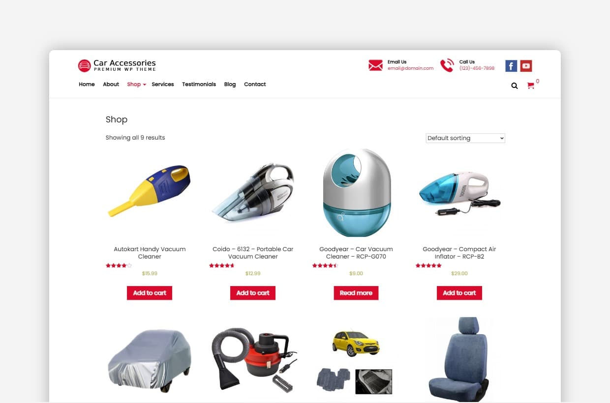 Car Accessories WordPress Template