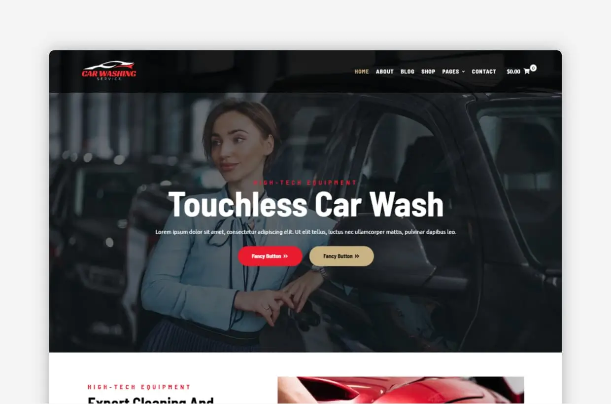 car wash WordPress theme