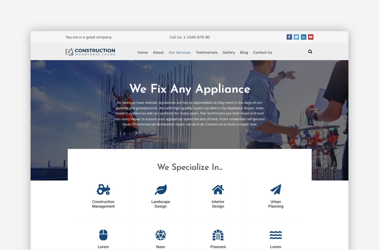 Construction WordPress Template