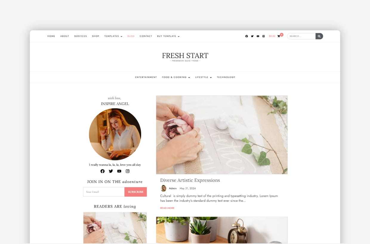 premium blog & shop wordpress theme