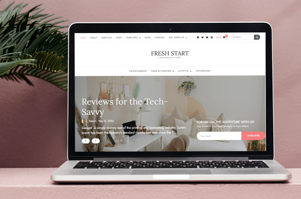 premium blog & shop wordpress template