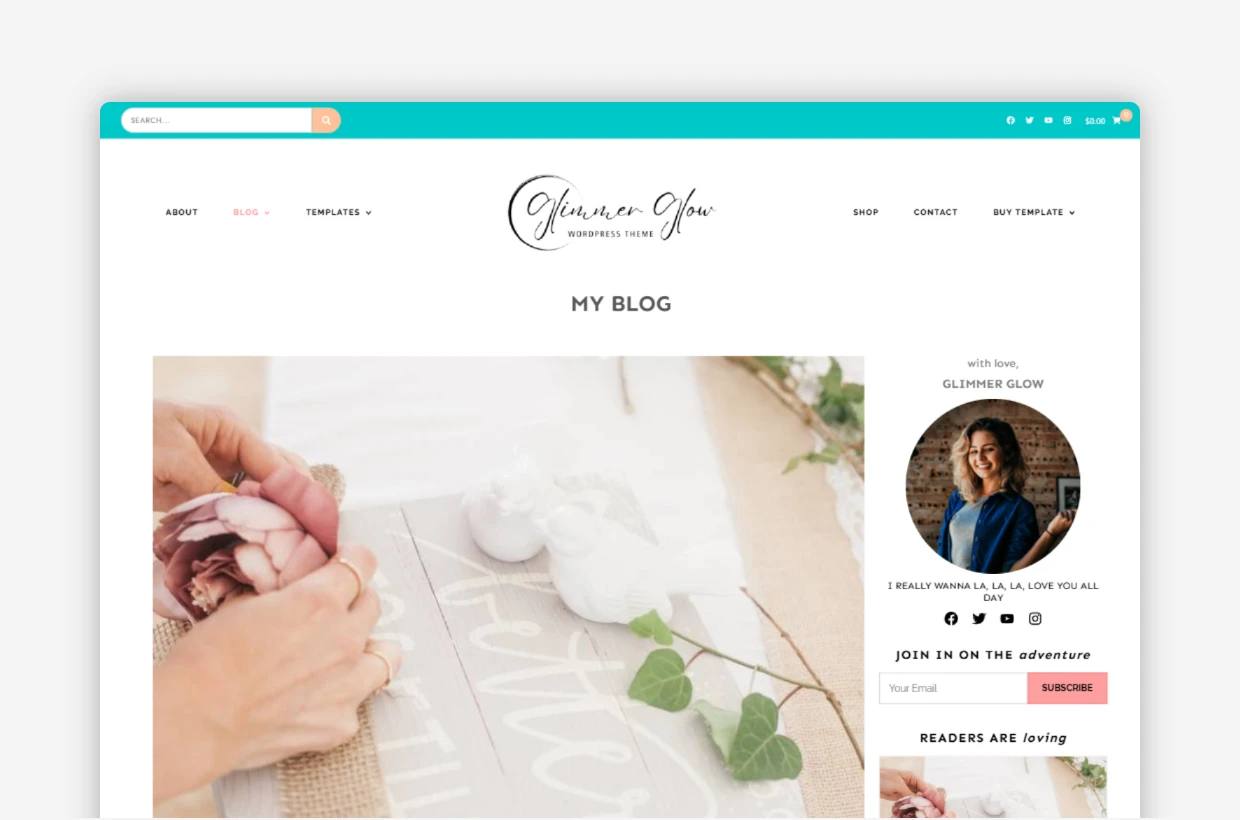 premium blog & shop wp template