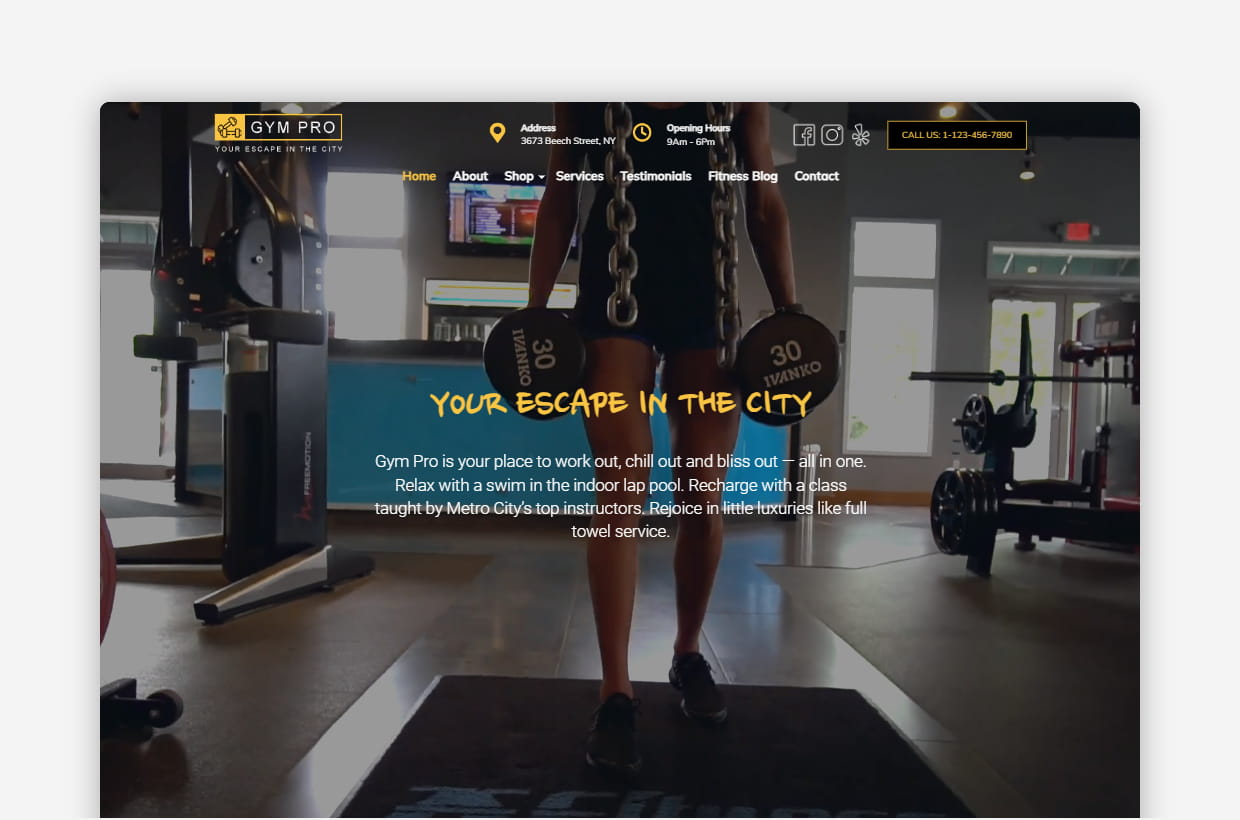 Gym WordPress Theme – Gym Pro