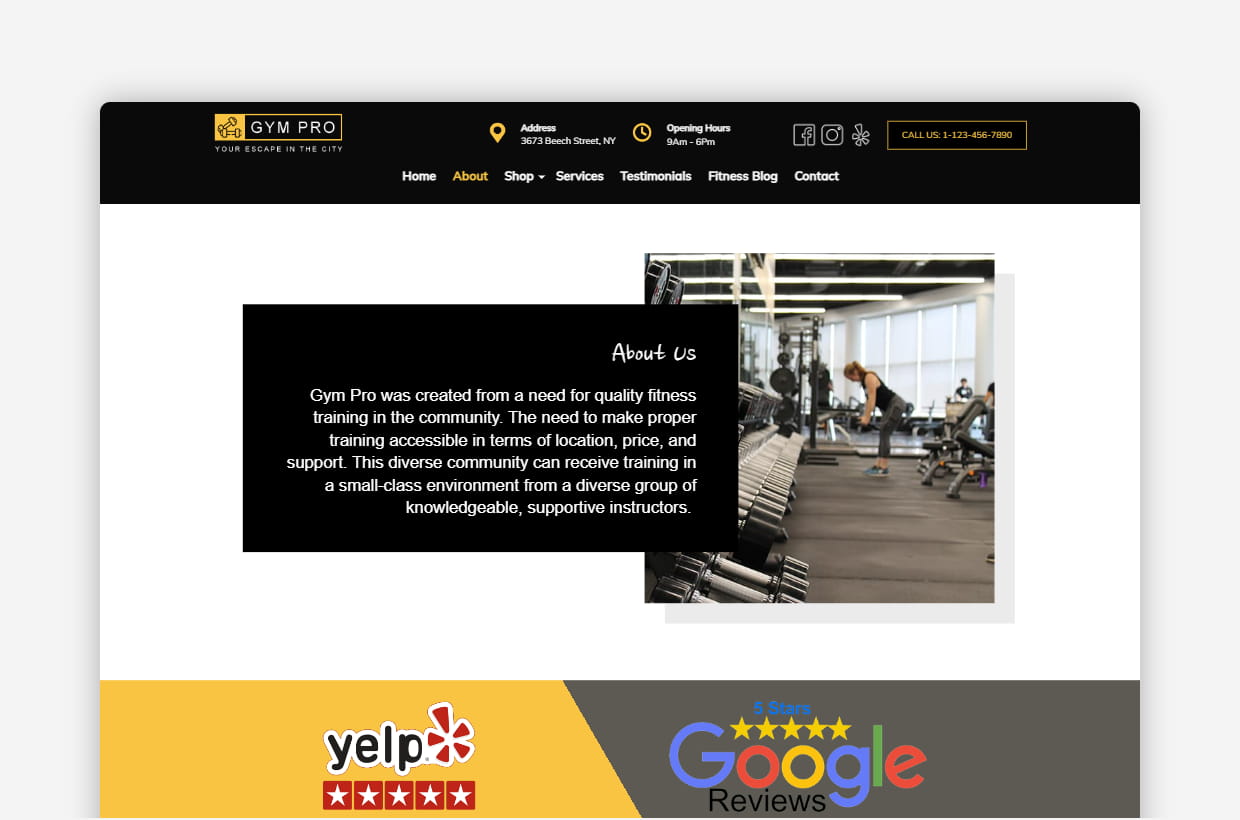 premium gym wp theme