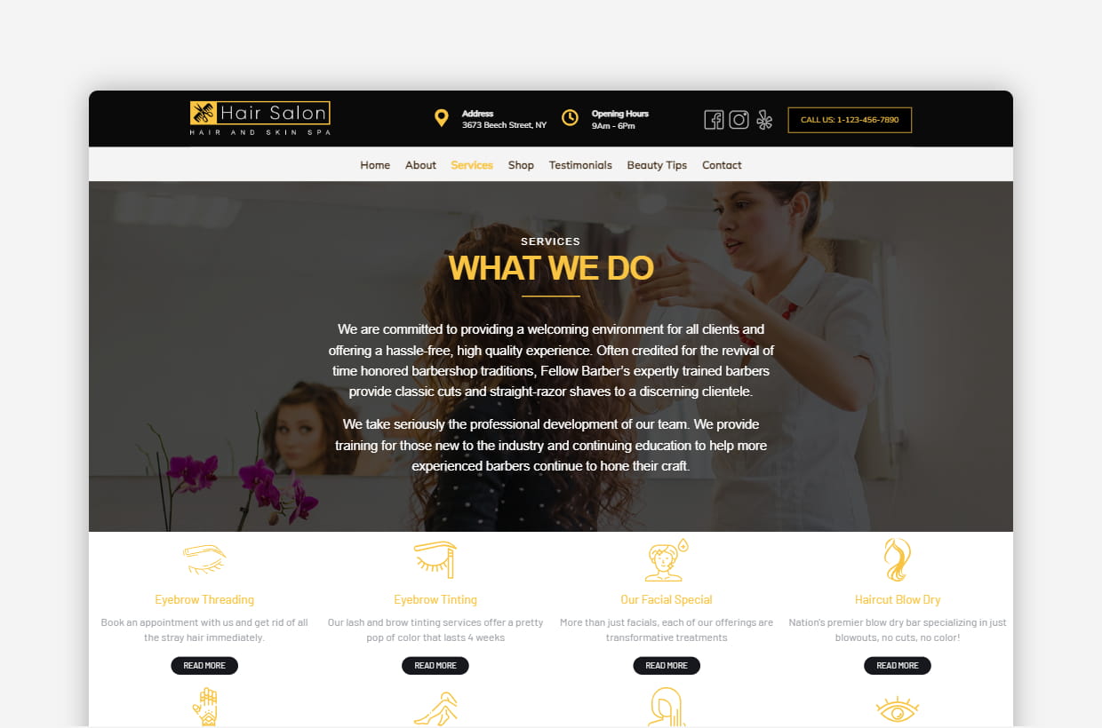 Premium Beauty Salon WordPress Template