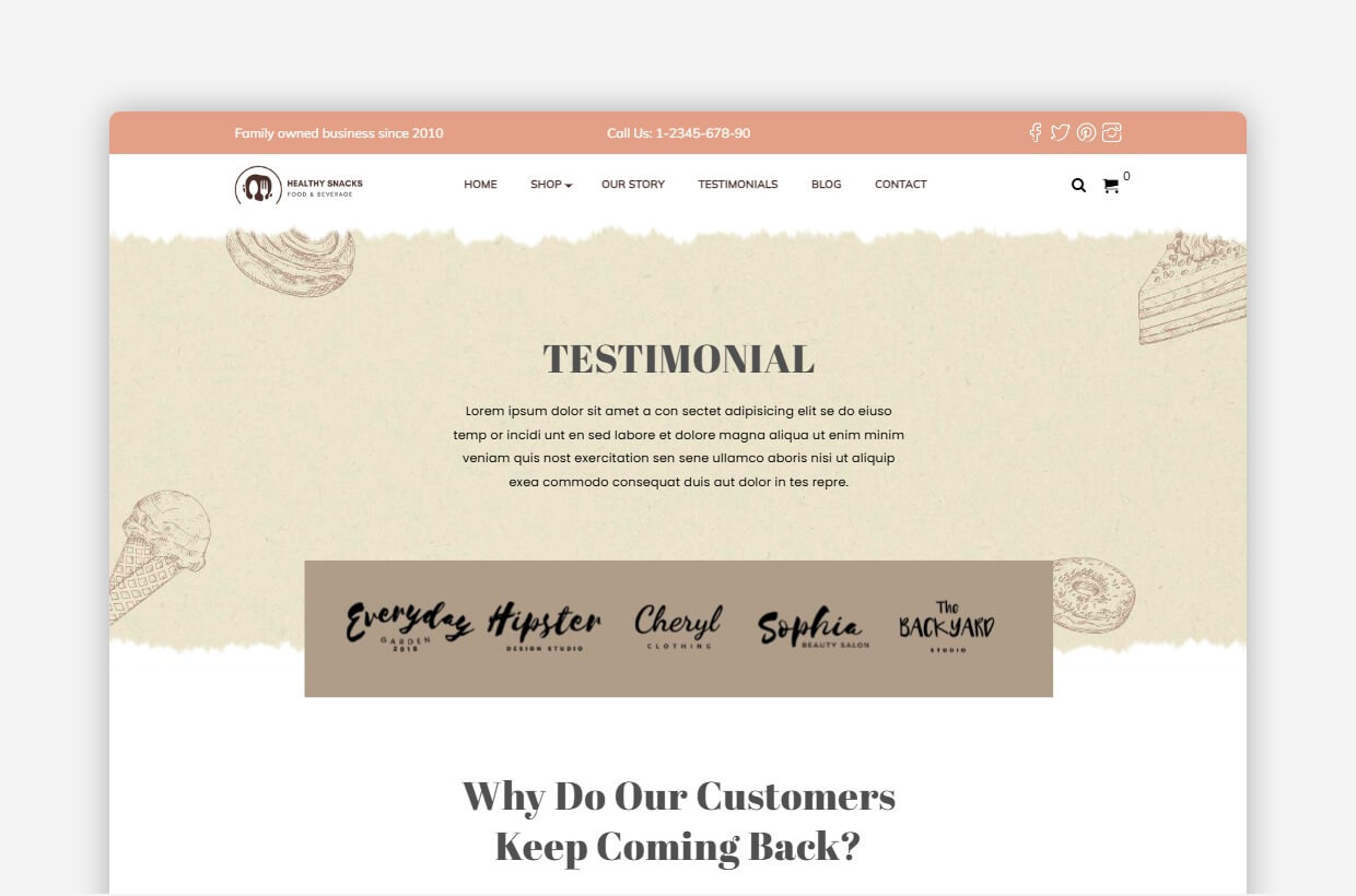 Cafe WP Template