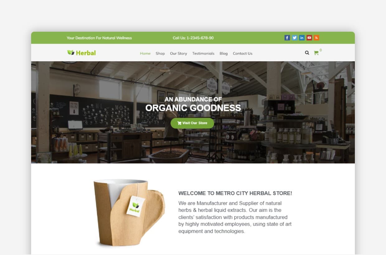 Herbal – Responsive Organic WordPress Theme