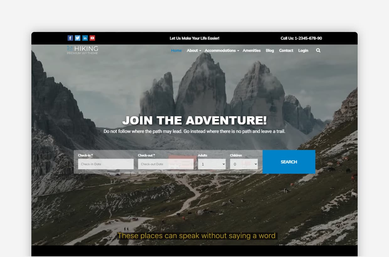 Hiking WordPress Theme – Adventure, Tours & Travel Website Template