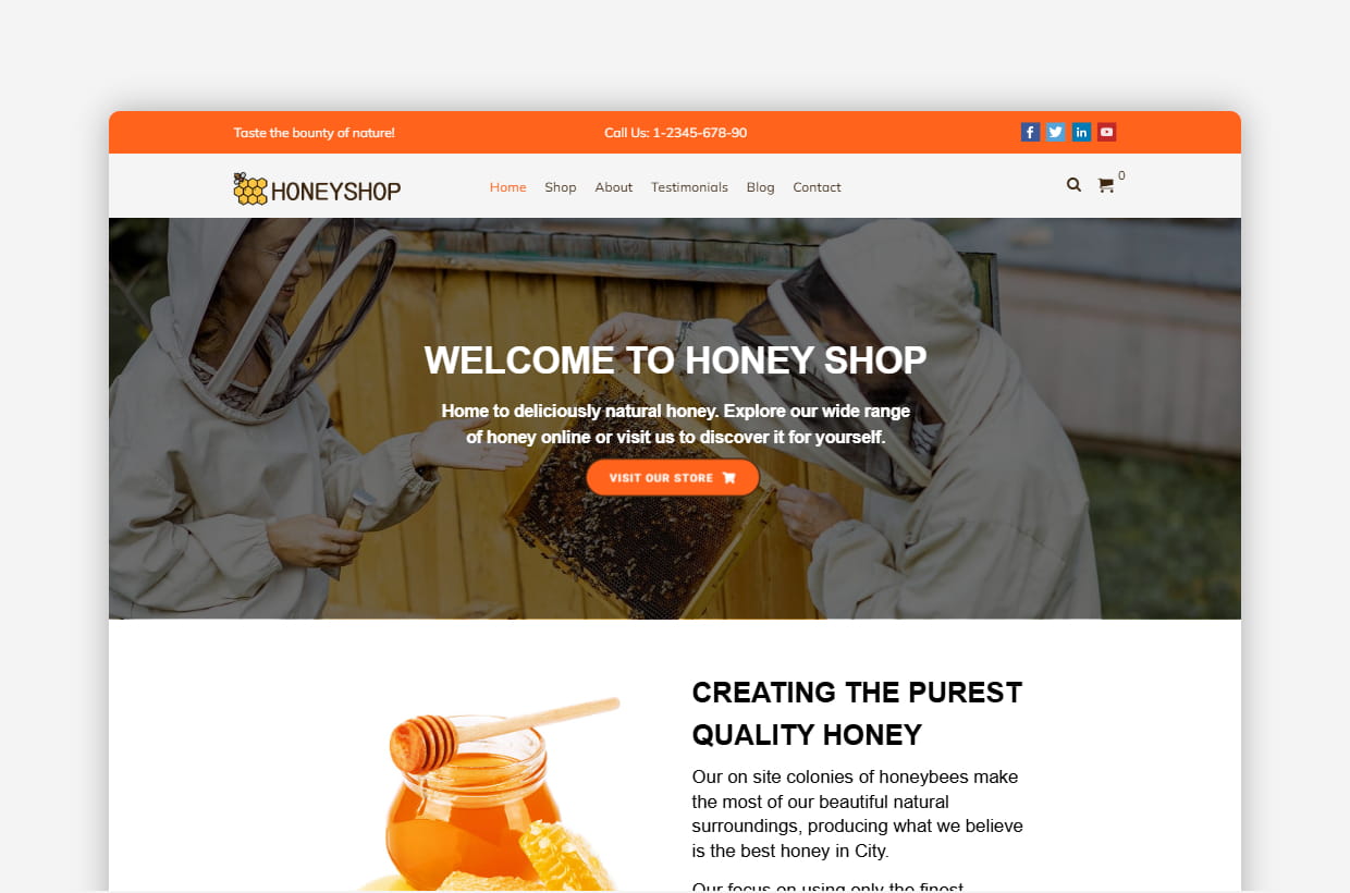 Honey Shop WordPress Theme - Honeyshop Pro